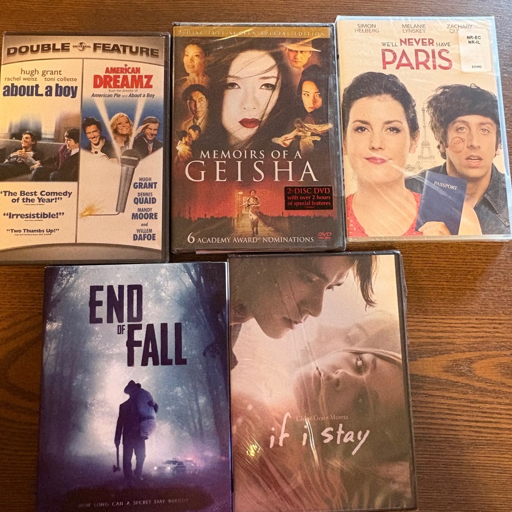 Drama Romance DVD Lot If I Stay Memoirs of a Geisha About a Boy 5 Movie Bundle